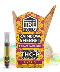 THC-P Cartridge + D8 + D9 + D10 - Rainbow Sherbet - Hybrid 1g